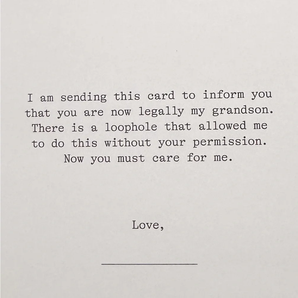 3/$10 Greeting Card from Cards Against Humanity - Grandson